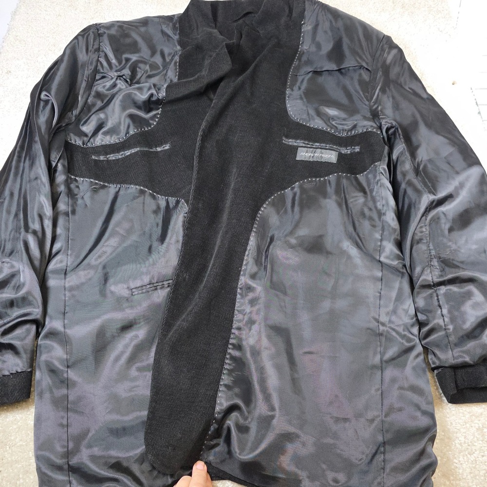 Andrew Fezza Men's 54L Corduroy Blazer Black Two Button Sport Coat Jacket Lined - Picture 10 of 11